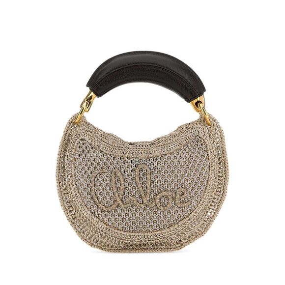 CHLOE Handbags - Chloe Women Gold Raffia Mini Summer Banana Handbag